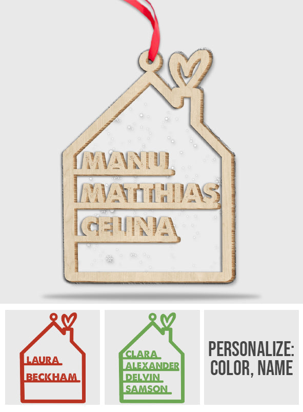 Nom de famille - Ornement personnalisé à 2 couches