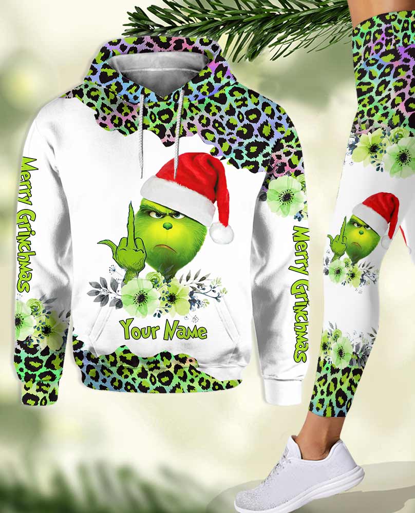 Hologramme Joyeux Noël - Sweat à capuche et legging personnalisés avec étole de Noël