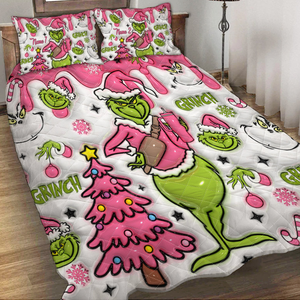 Merry Grinchmas - Personalized Stole Christmas Quilt Set