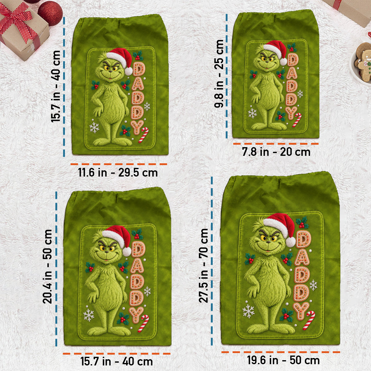 Merry Grinchmas - Personalized Stole Christmas Drawstring Tote Bag