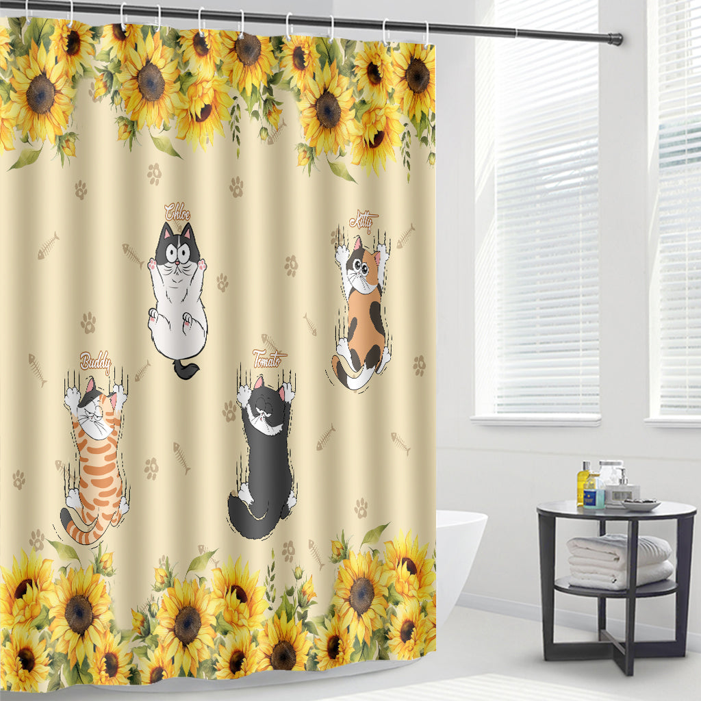 Rideau de douche personnalisé avec chats mignons