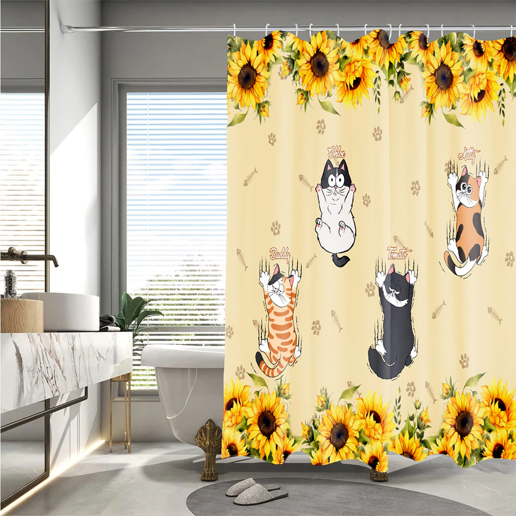 Rideau de douche personnalisé avec chats mignons
