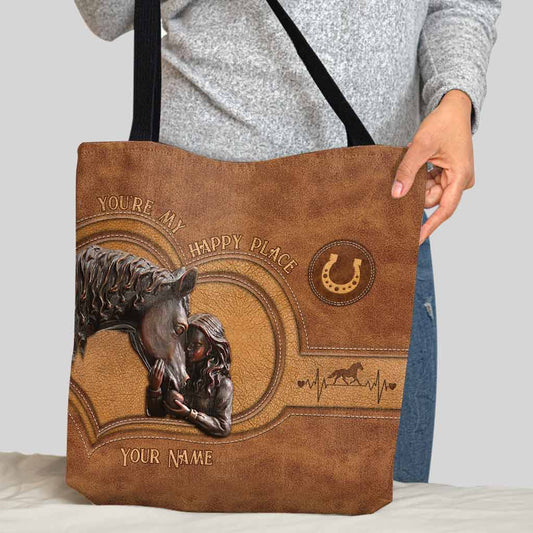 Tu es mon havre de paix - Sac fourre-tout personnalisé à motif cheval