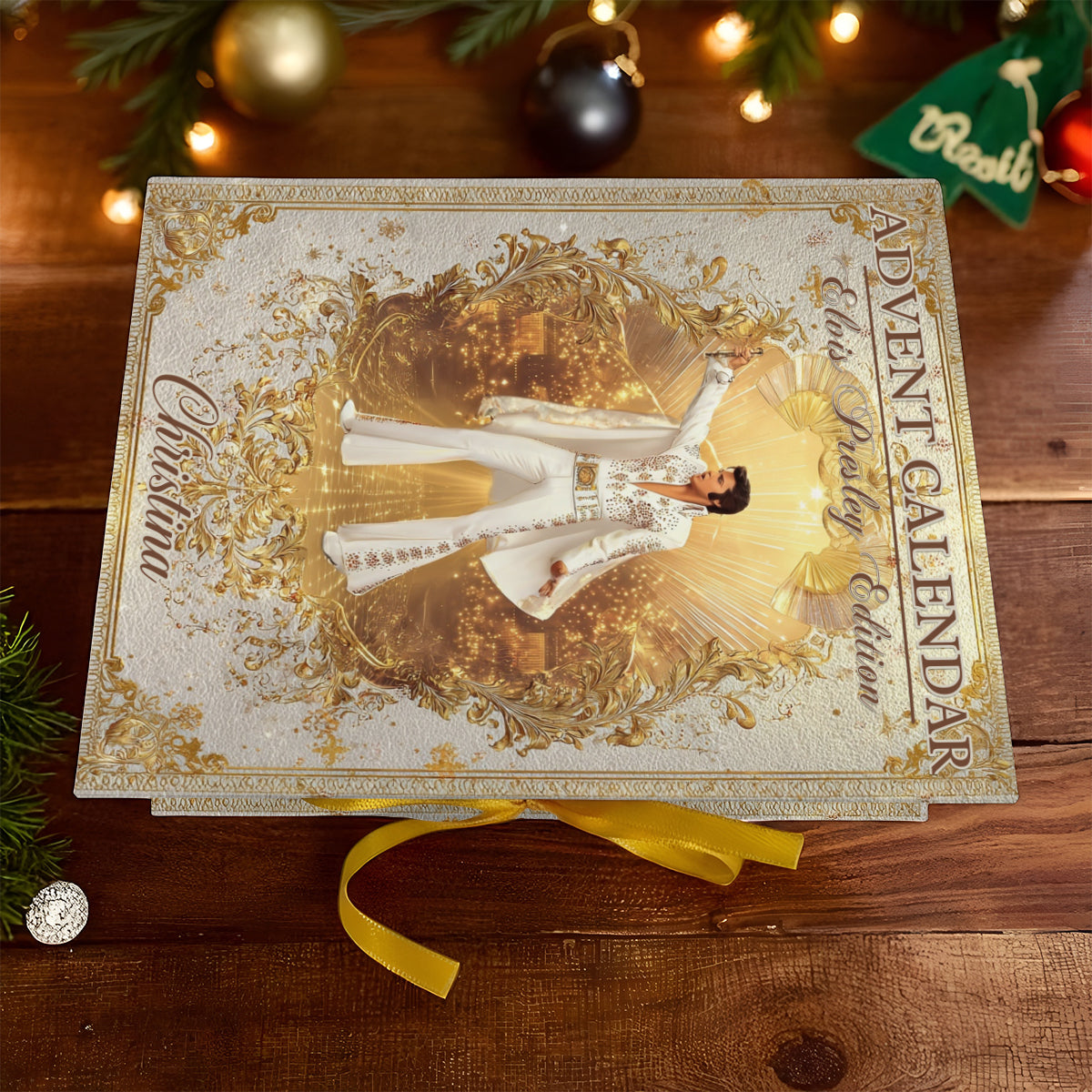 Le Roi du Rock and Roll - Calendrier de l'Avent pliable et personnalisé avec décorations
