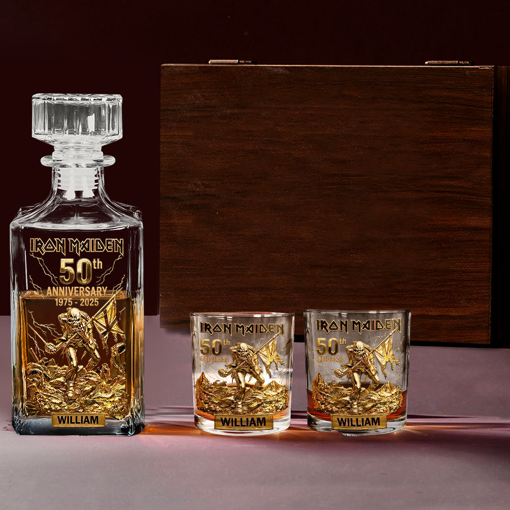 Heavy Metal Anniversary - Personalized Iron Maiden Whiskey Decanter Set