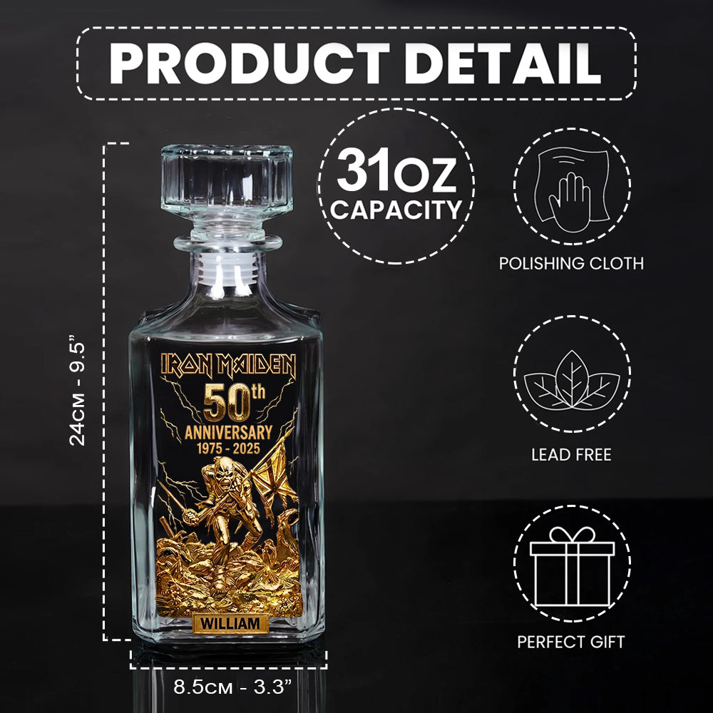 Heavy Metal Anniversary - Personalized Iron Maiden Whiskey Decanter Set
