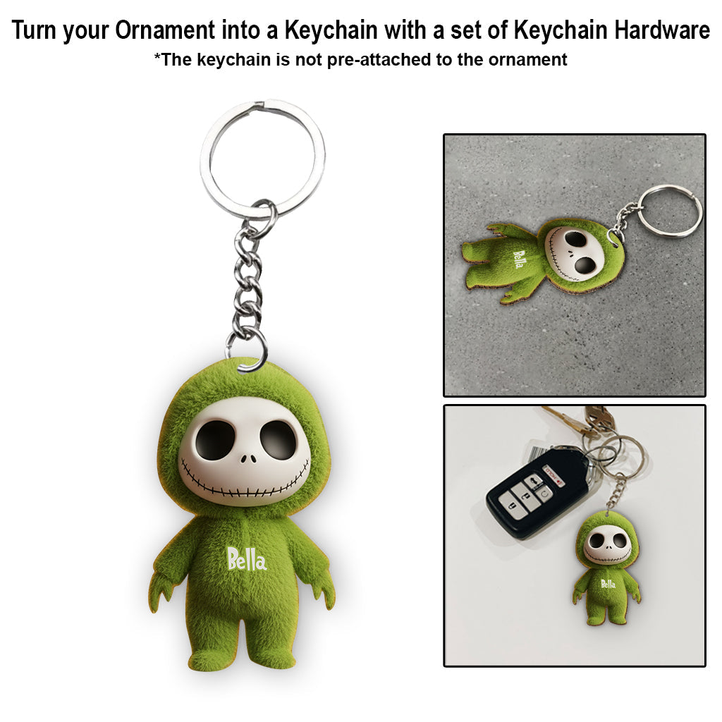 Ornement de Noël personnalisé « Christmas Friends Green Nightmare » - Étole de Noël