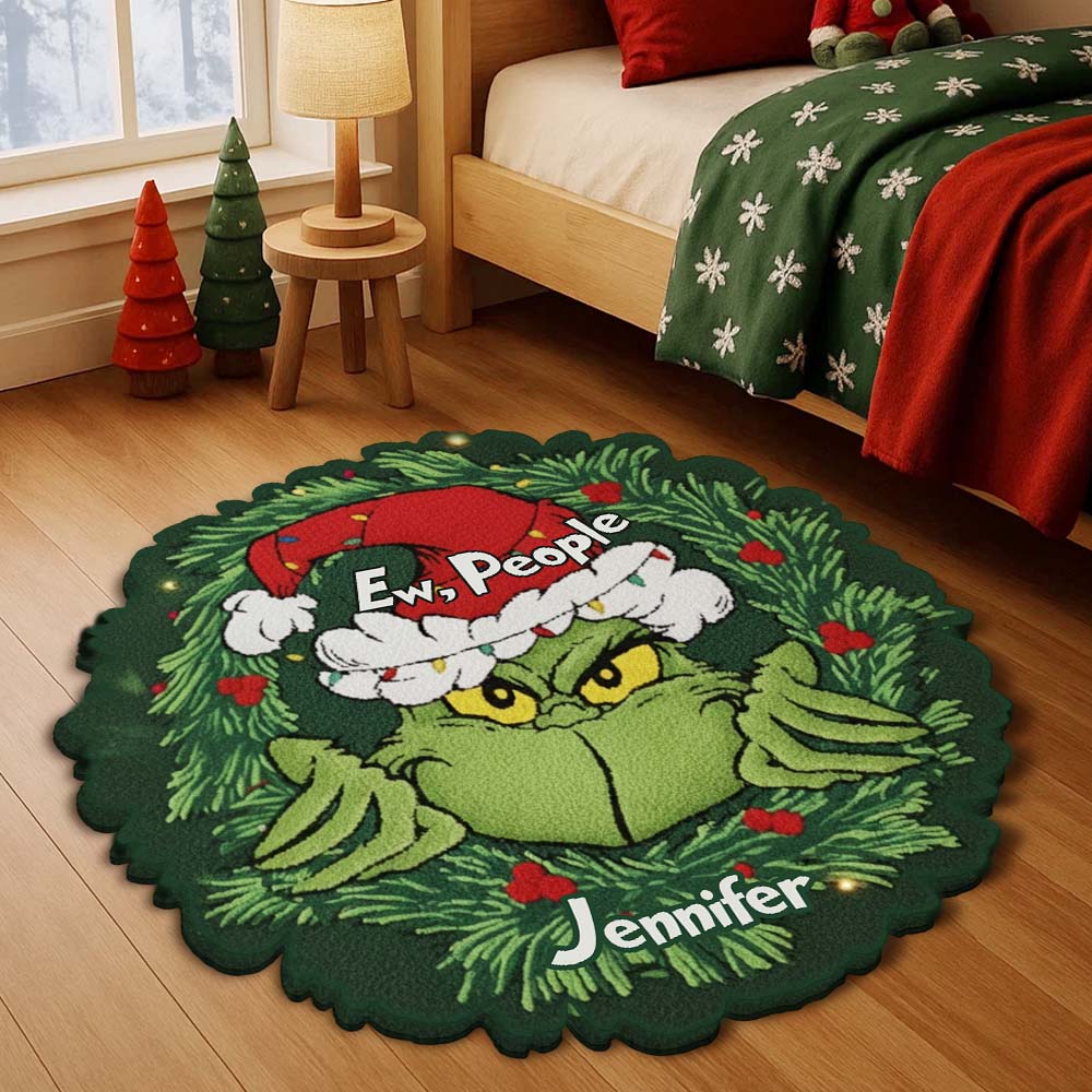 Beurk, les gens ! - Tapis de Noël personnalisé avec étole et motif antidérapant