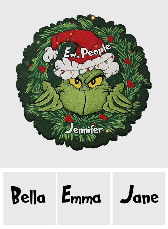 Beurk, les gens ! - Tapis de Noël personnalisé avec étole et motif antidérapant