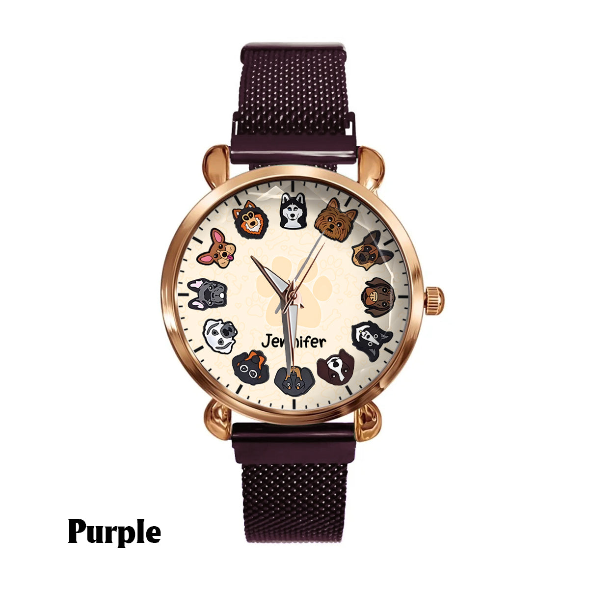 Montre-bracelet personnalisée pour femme « Juste une fille qui aime les chiens » 