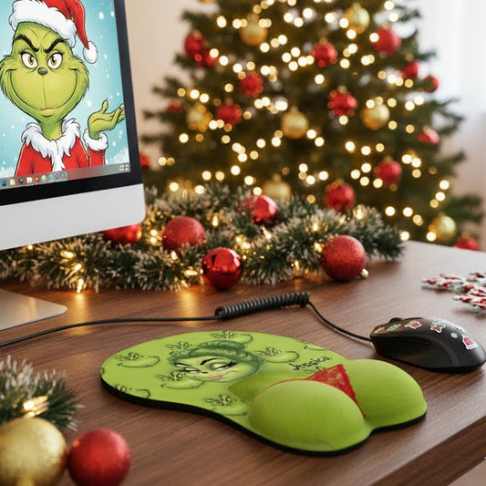 Tapis de souris 3D personnalisé « Étole de Noël » inspiré du film Green Creature