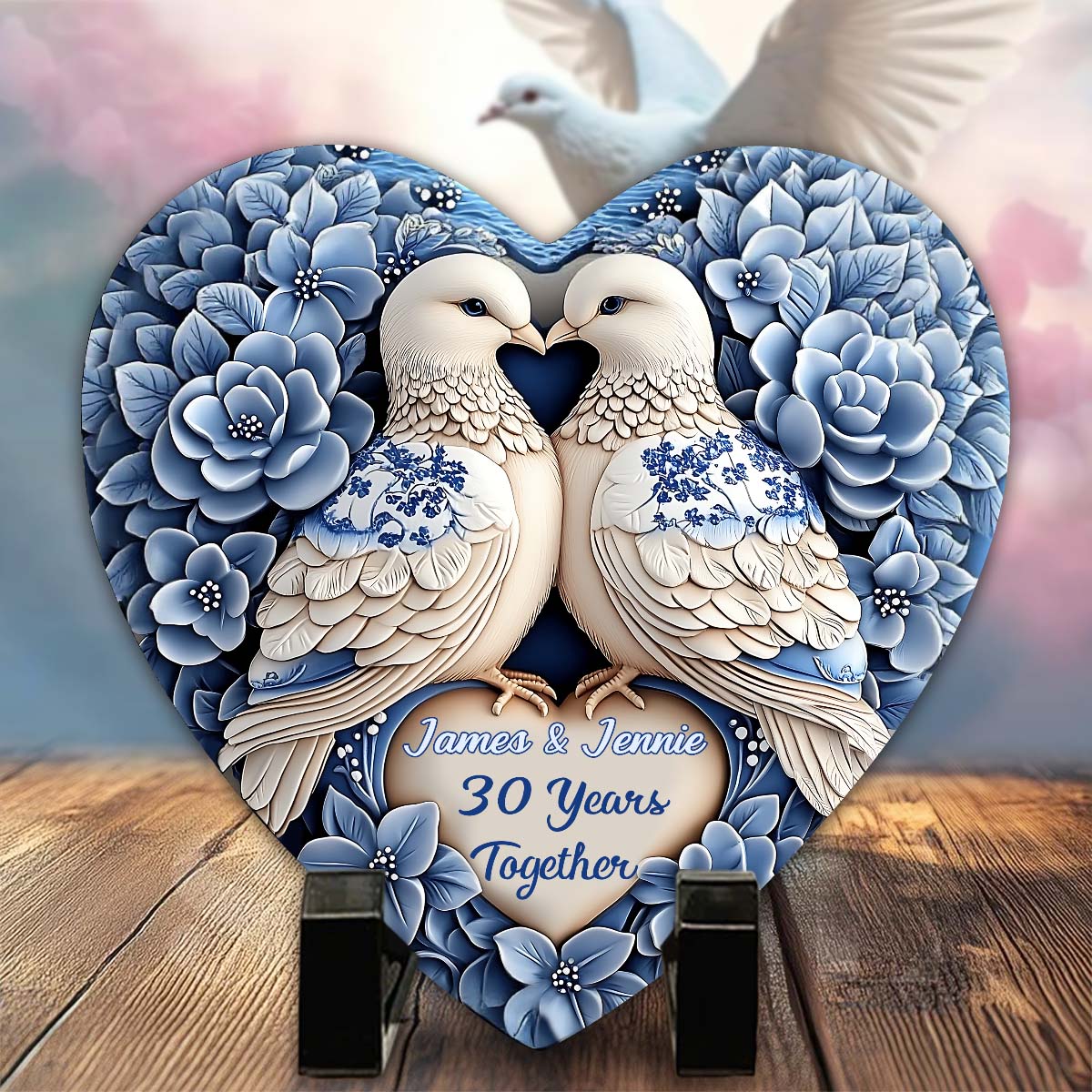 Je suis à toi - Pierre en forme de cœur personnalisée pour couple