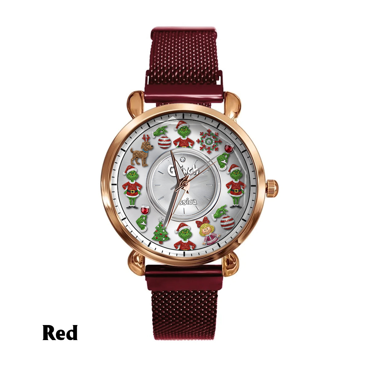 Joyeux Noël - Étole de Noël personnalisée pour femme - Montre-bracelet 