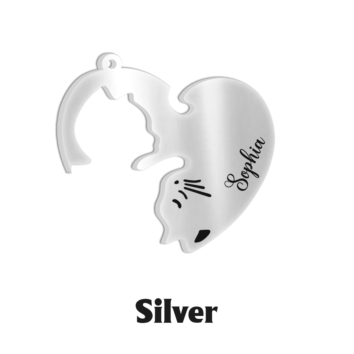 J'adore les chats - Collier pendentif personnalisé assorti à un motif chat