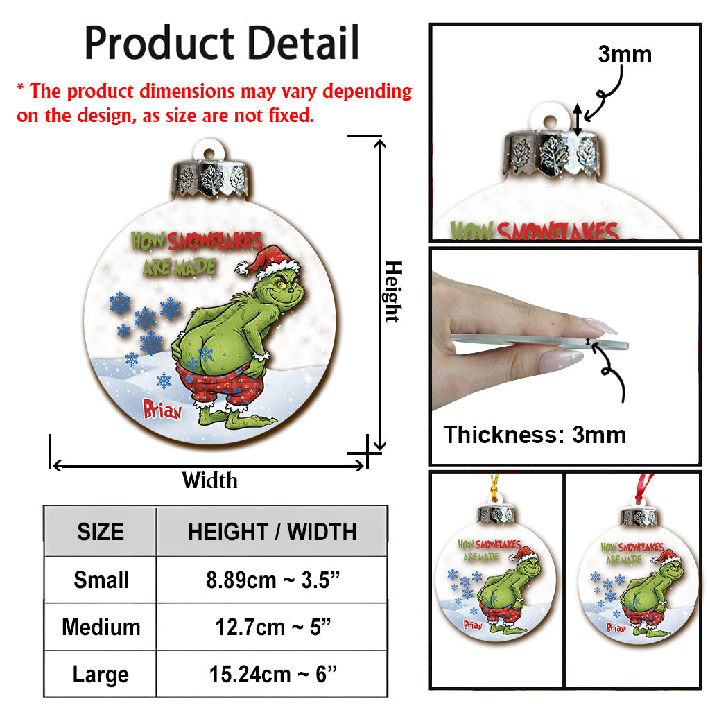 Le Grinch, le monstre du film classique de Noël - Ornement de Noël personnalisé en forme d'étole