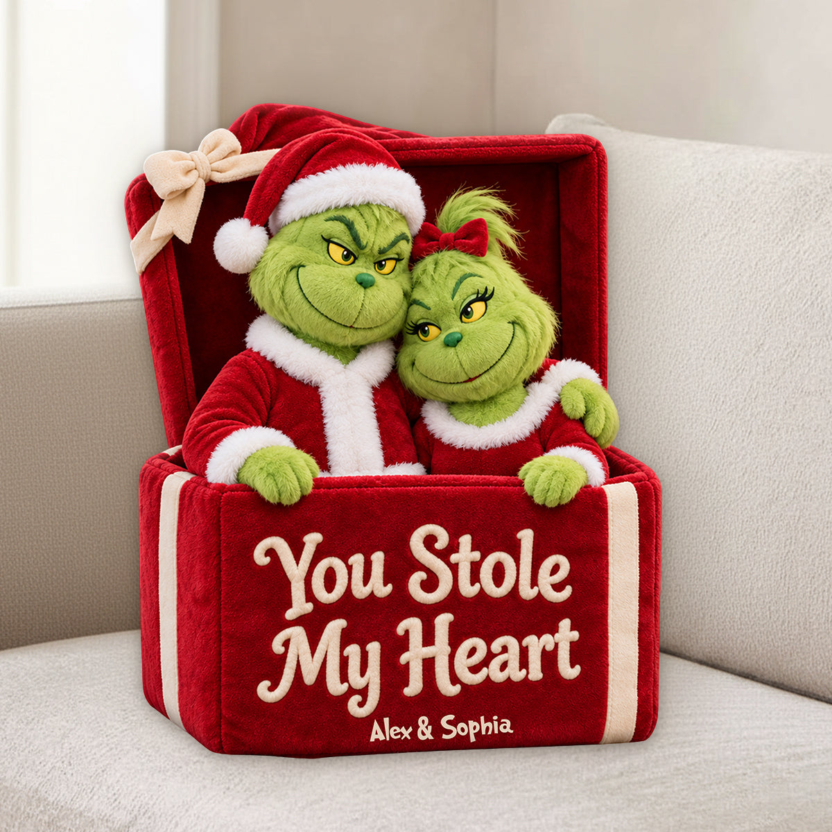 Couple Gift - Personalized Stole Christmas Premium Faux Fur Pillow