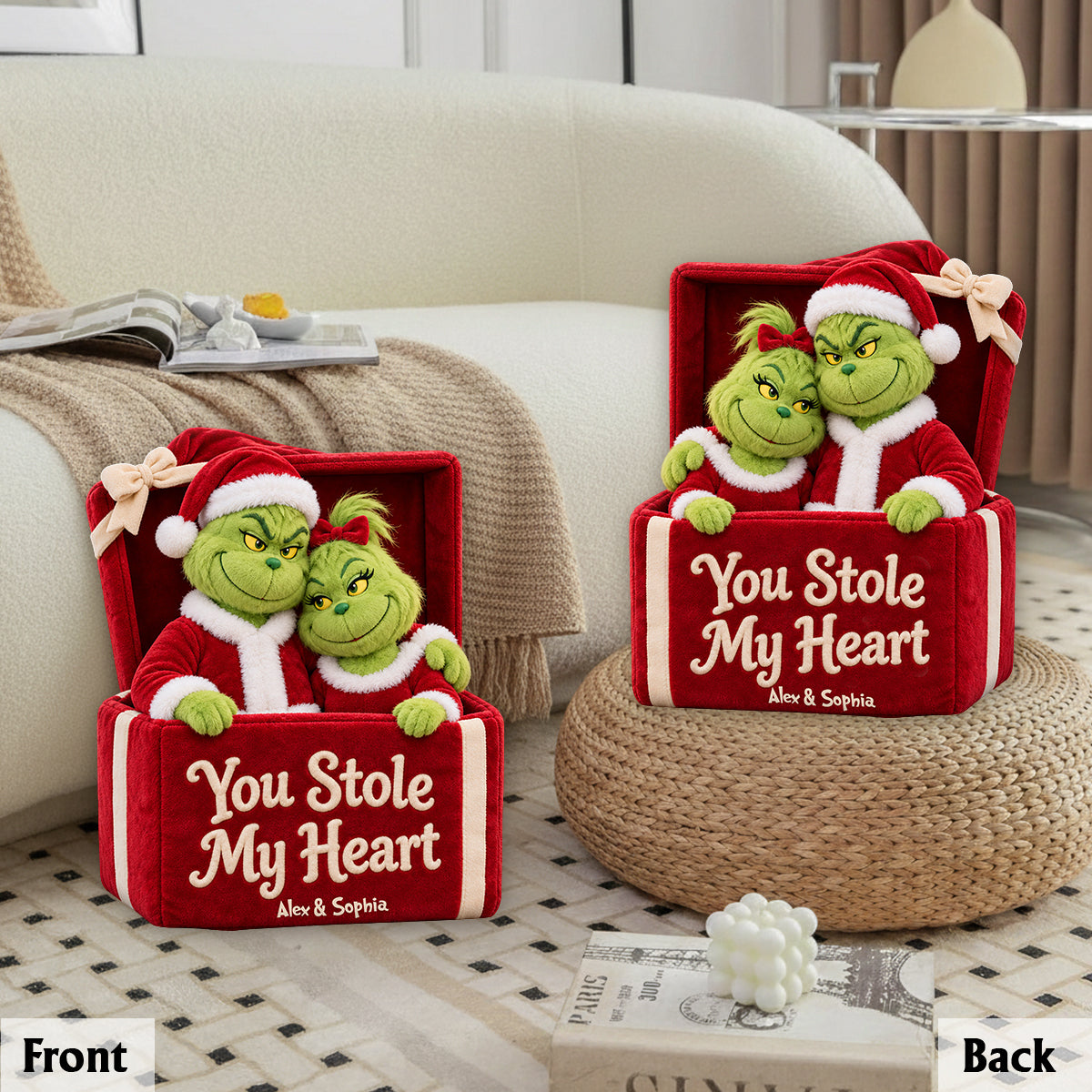 Couple Gift - Personalized Stole Christmas Premium Faux Fur Pillow