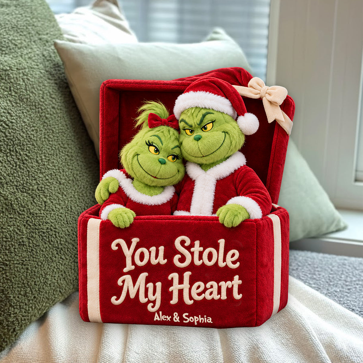 Couple Gift - Personalized Stole Christmas Premium Faux Fur Pillow