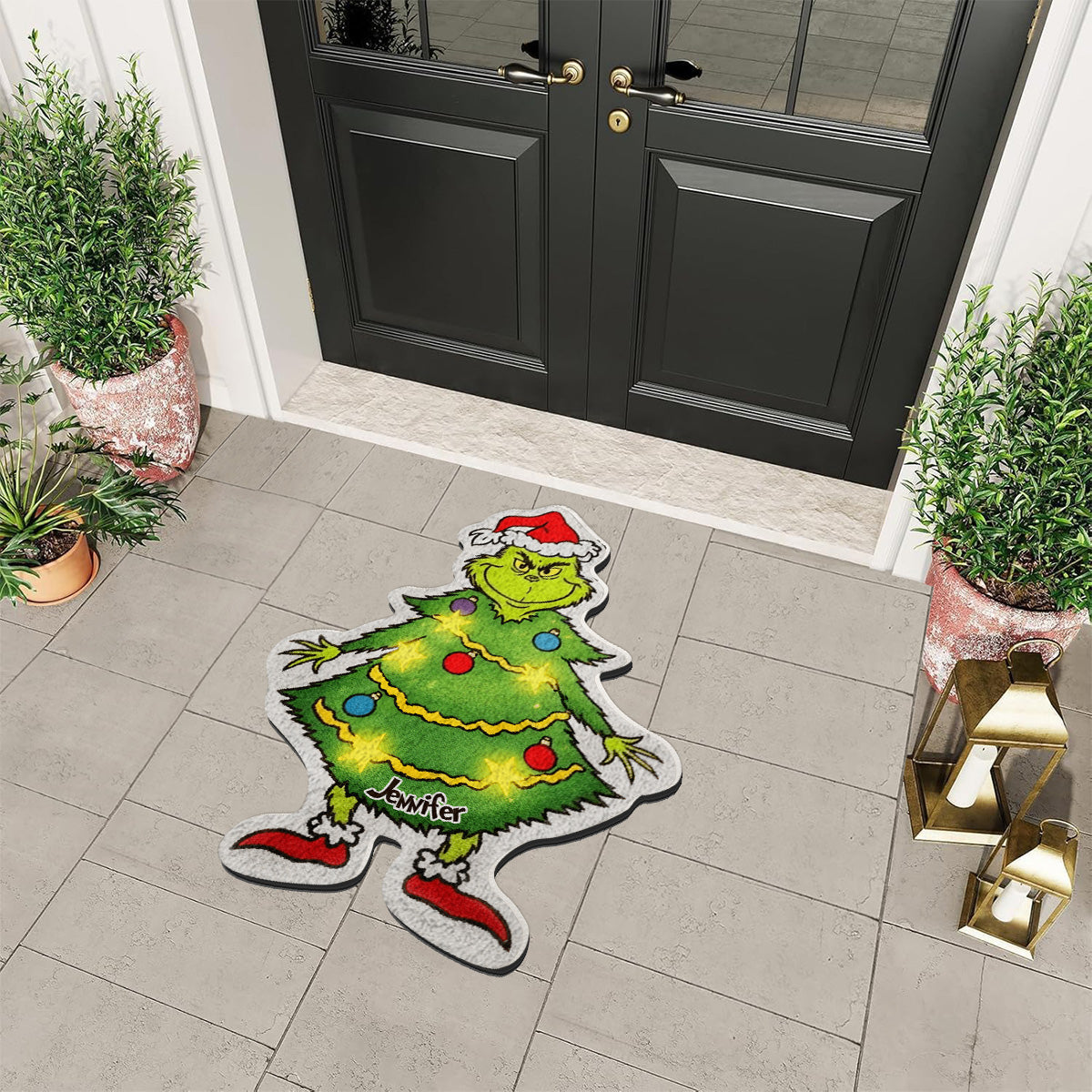 Joyeux Noël - Étole de Noël personnalisée Tapis touffeté antidérapant