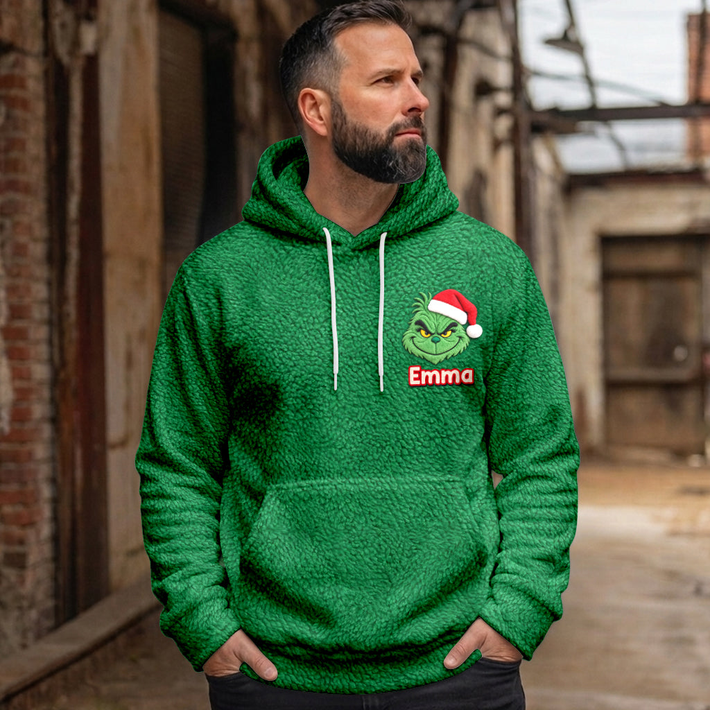 Merry Grinchmas - Personalized Stole Christmas Fleece Hoodie