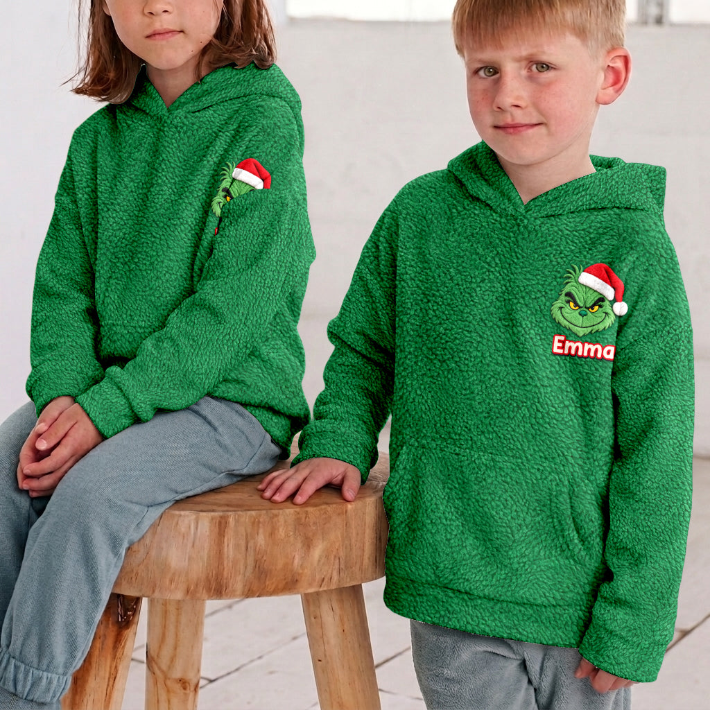 Merry Grinchmas - Personalized Stole Christmas Fleece Hoodie