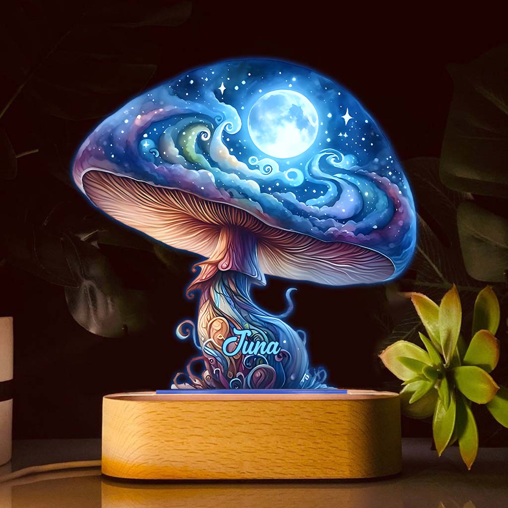 Magic Night - Personalized Mushroom Shaped Plaque Light Base