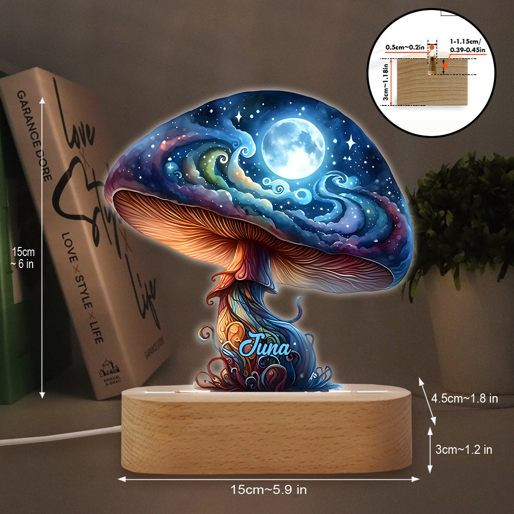 Magic Night - Personalized Mushroom Shaped Plaque Light Base