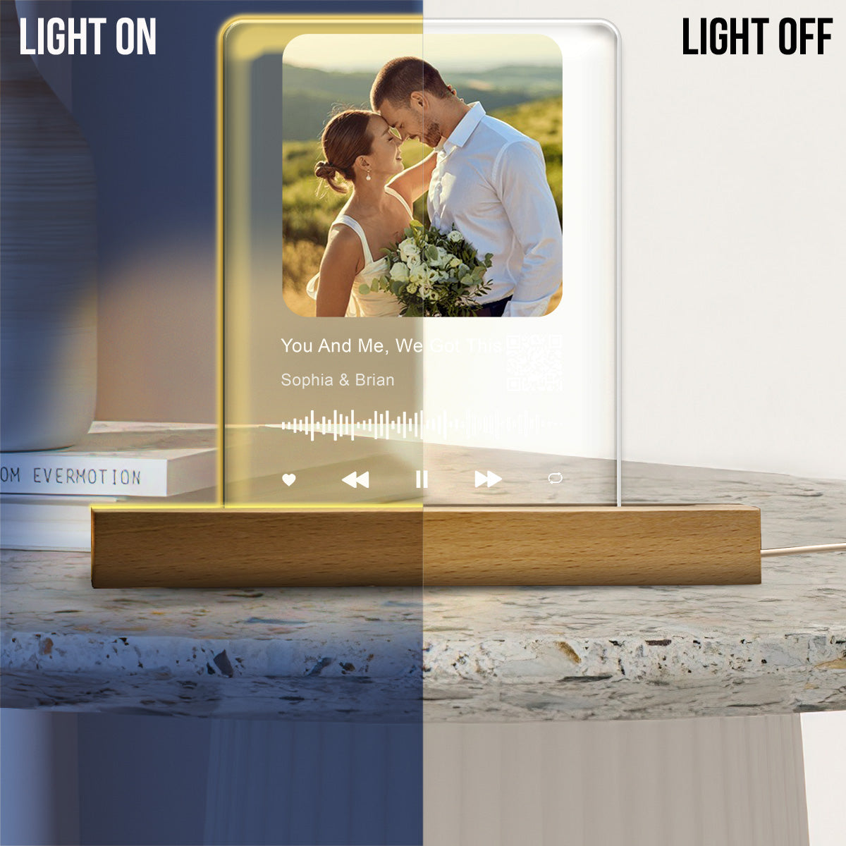 Créez votre propre chanson de couple - Veilleuse LED personnalisée pour couple