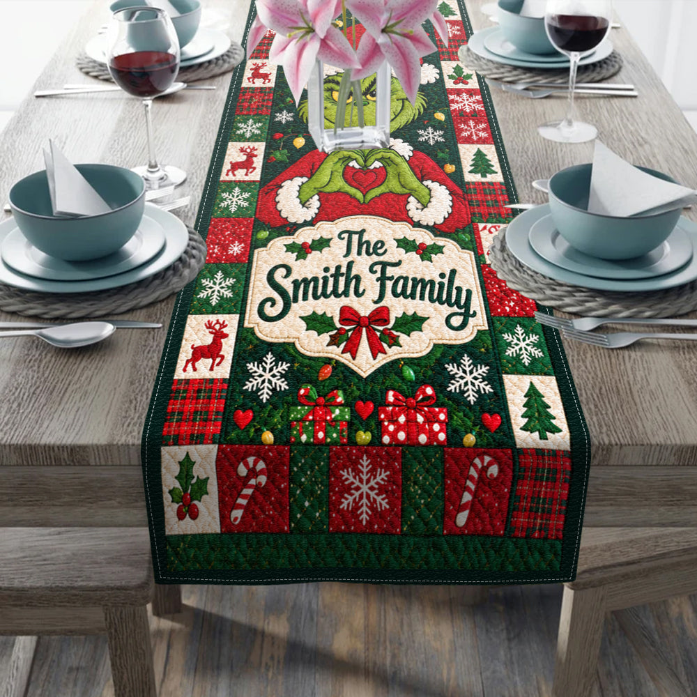 Merry Grinchmas - Personalized Stole Christmas Table Runner