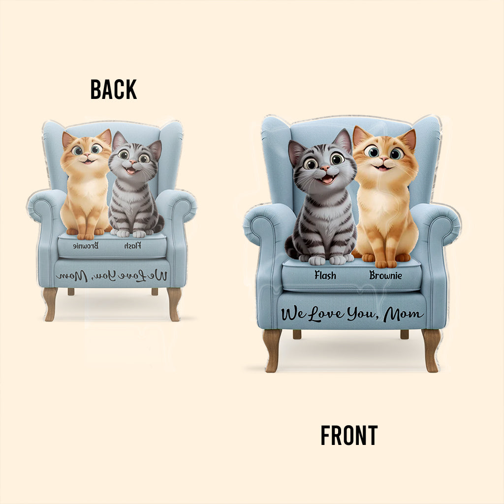 Meilleure maman chat du monde - Plaque acrylique personnalisée en forme de chat