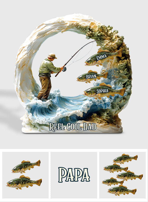 Papa cool - Plaque acrylique personnalisée sur le thème de la pêche