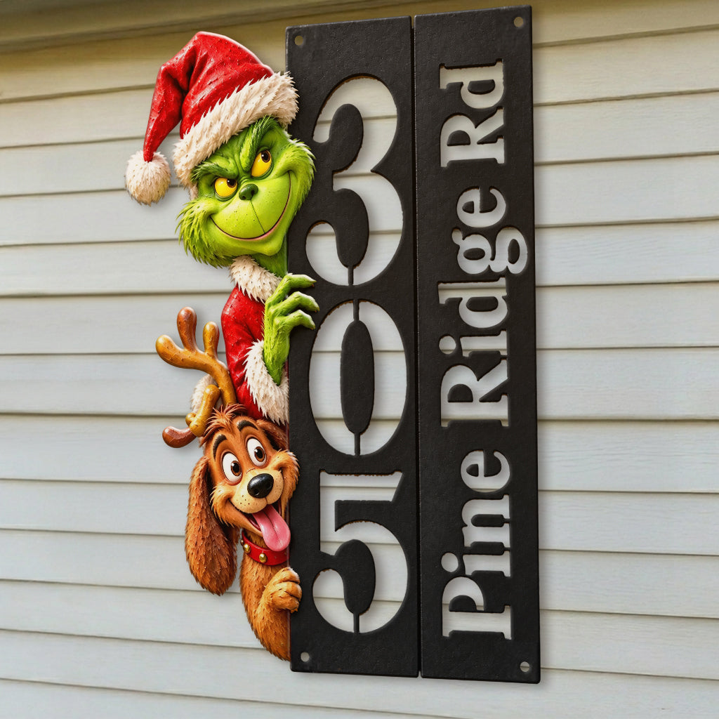 Merry Grinchmas - Personalized Stole Christmas 3D Printed Cut Metal Sign