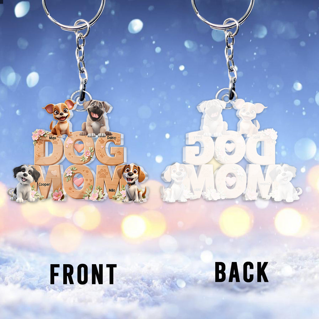 Dog Mom - Personalized Dog Custom Shaped Keychain