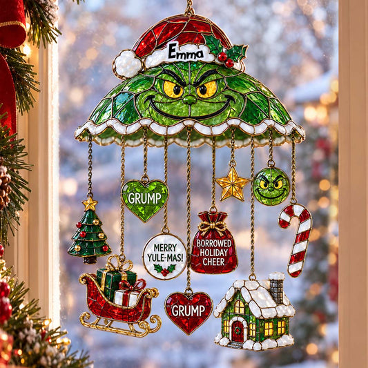 Merry Grinchmas - Personalized Stole Christmas Ornament With Charm