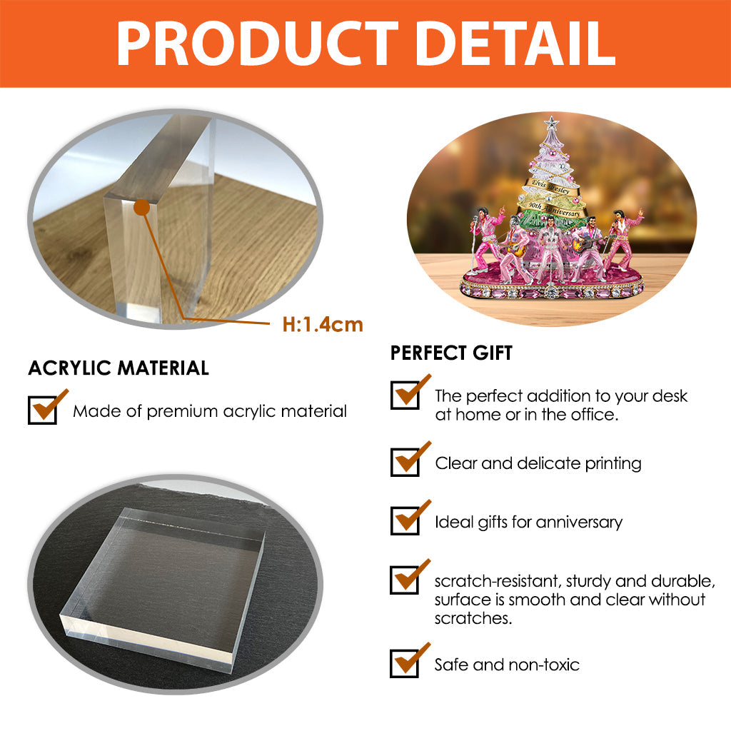 Le Roi du Rock 'n' Roll - 90e anniversaire - Plaque acrylique personnalisée