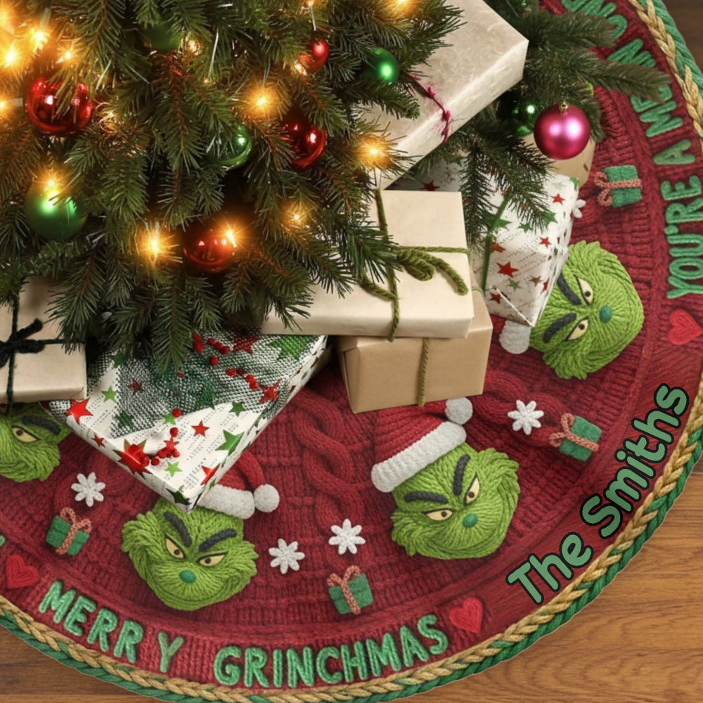 Tu es méchant(e) ! - Jupe de sapin de Noël personnalisée en forme d'étole