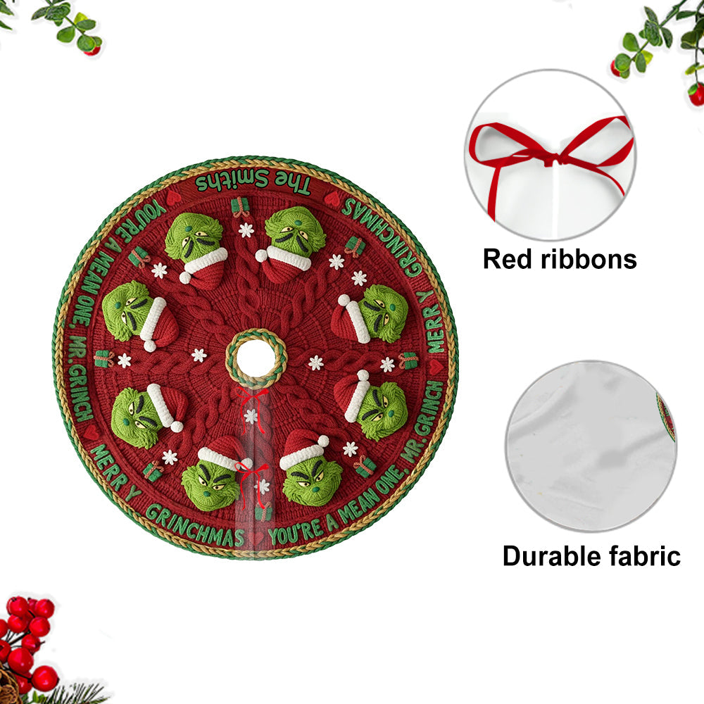 Tu es méchant(e) ! - Jupe de sapin de Noël personnalisée en forme d'étole