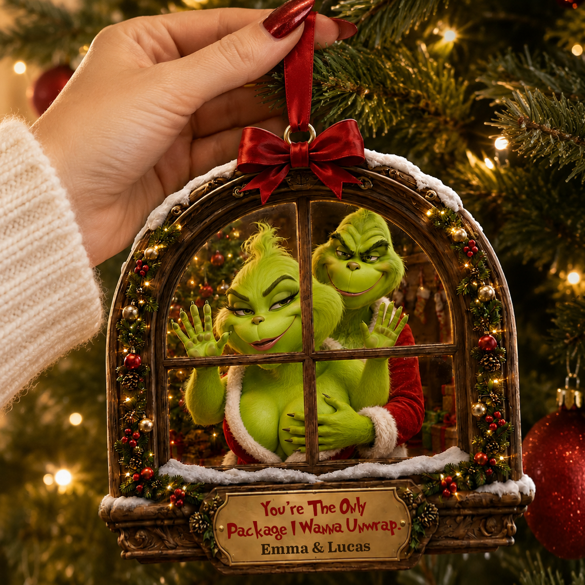 Naughty Couple Gift - Personalized Stole Christmas Ornament