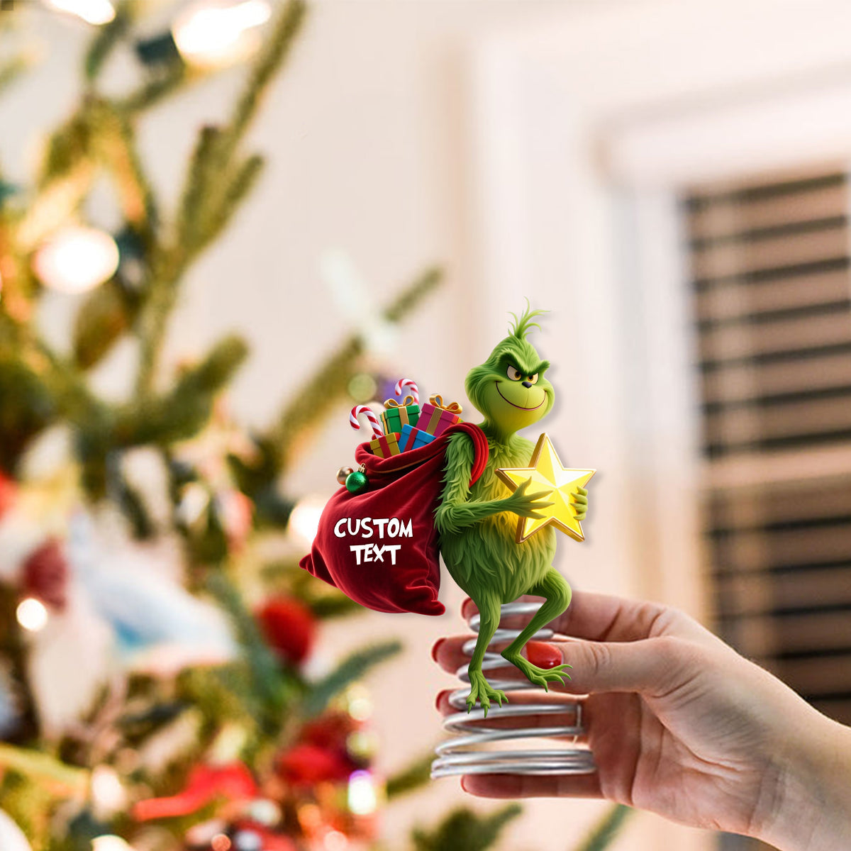 Décoration de sapin de Noël humoristique - Étole de Noël personnalisée avec guirlande lumineuse LED