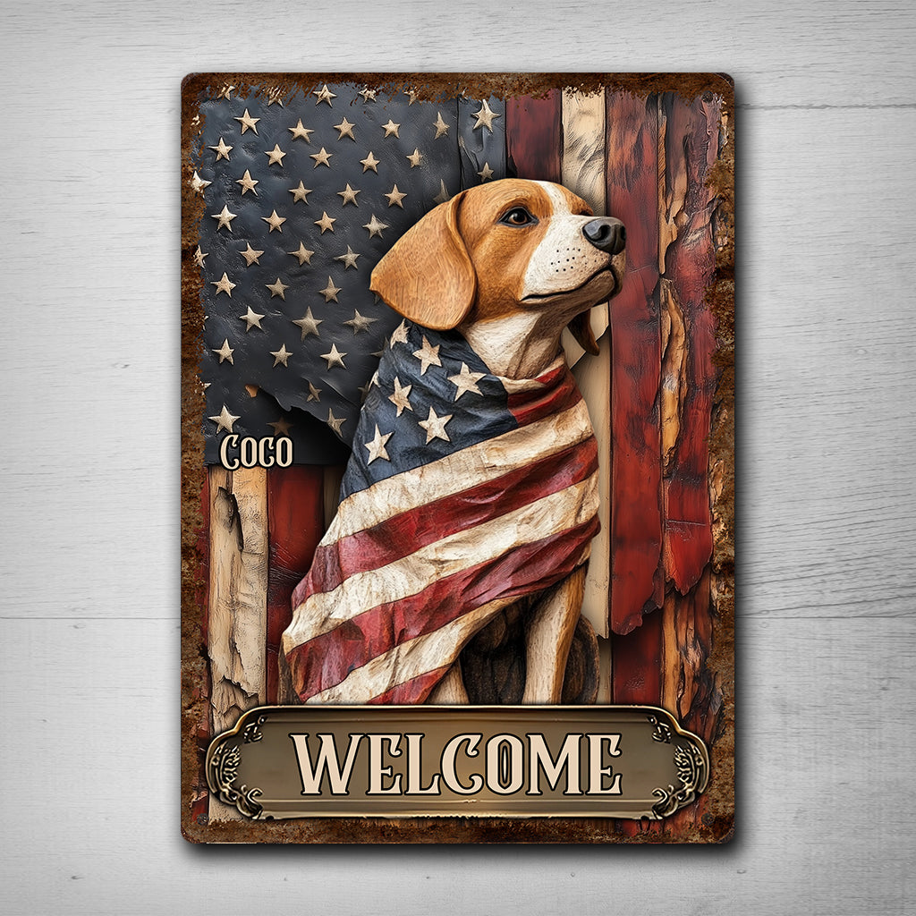 Drapeau « Chien fier et glorieux » - Plaque métallique rectangulaire personnalisée pour chien