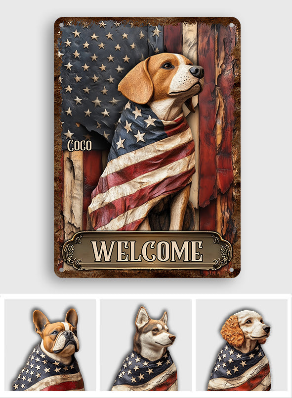 Drapeau « Chien fier et glorieux » - Plaque métallique rectangulaire personnalisée pour chien