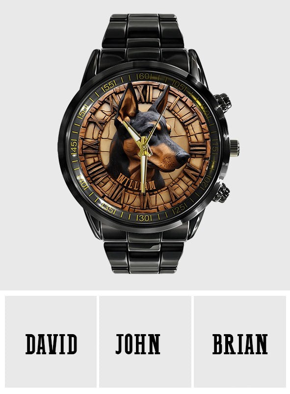 Brave Doberman Pinscher - Personalized Dog Hand Watch