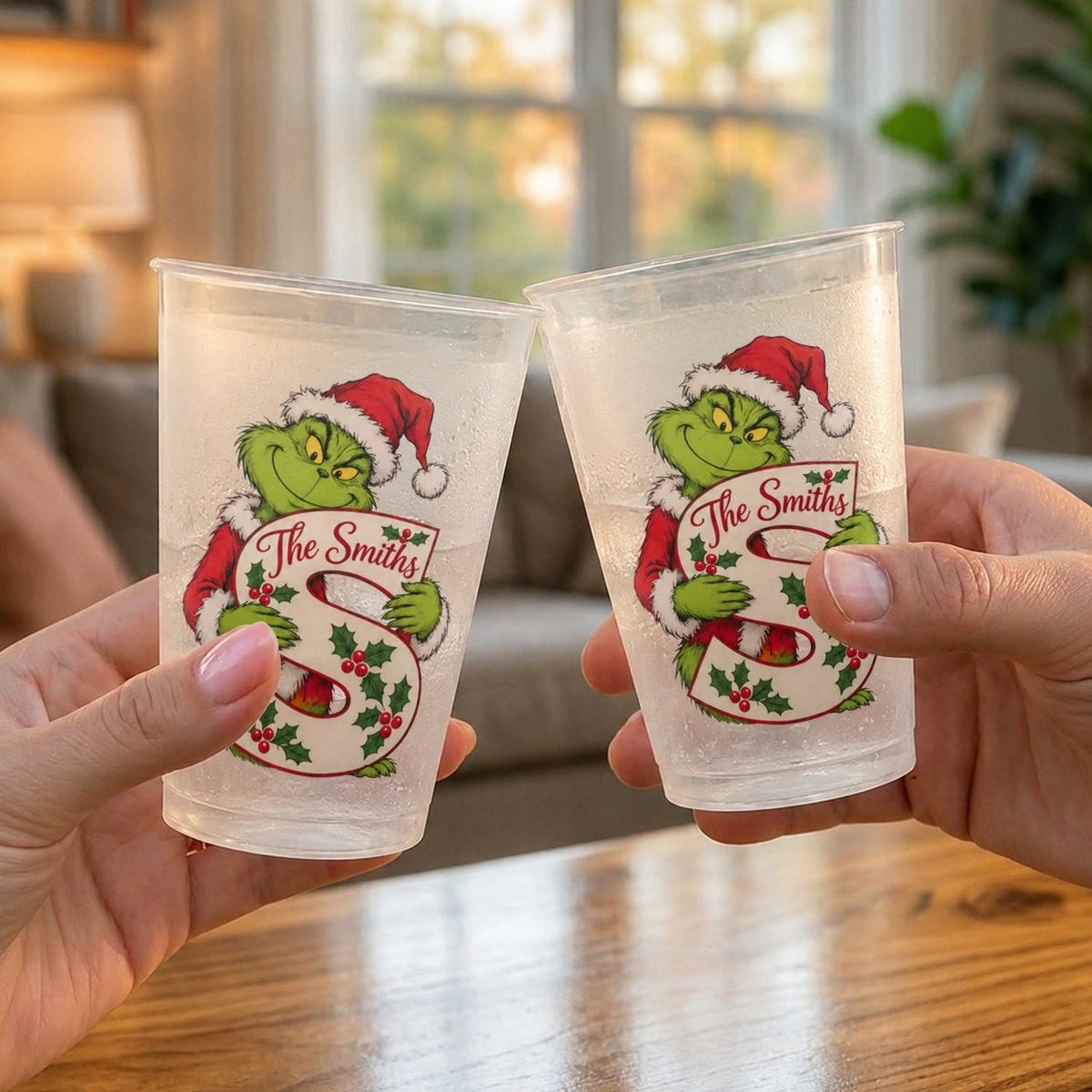 Green Mischief For Family Christmas Game Night - Personalized Stole Christmas Frosted Cup