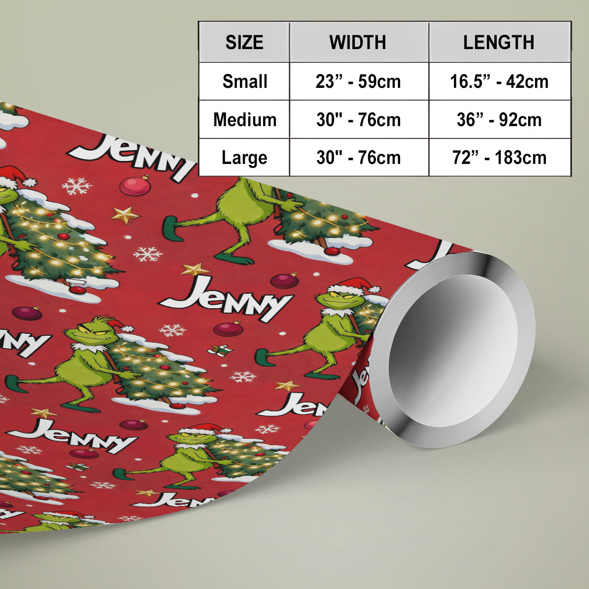 Joyeux Grinchmas - Papiers cadeaux de Noël personnalisés avec étole