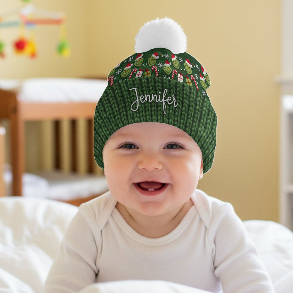 Green Mischief - Bonnet de Noël personnalisé avec étole