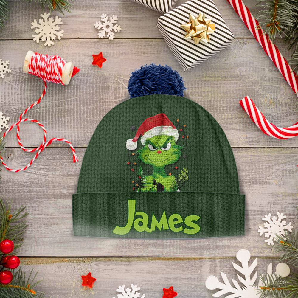 Green Light of Grinchmas - Personalized Stole Christmas Beanie Hat