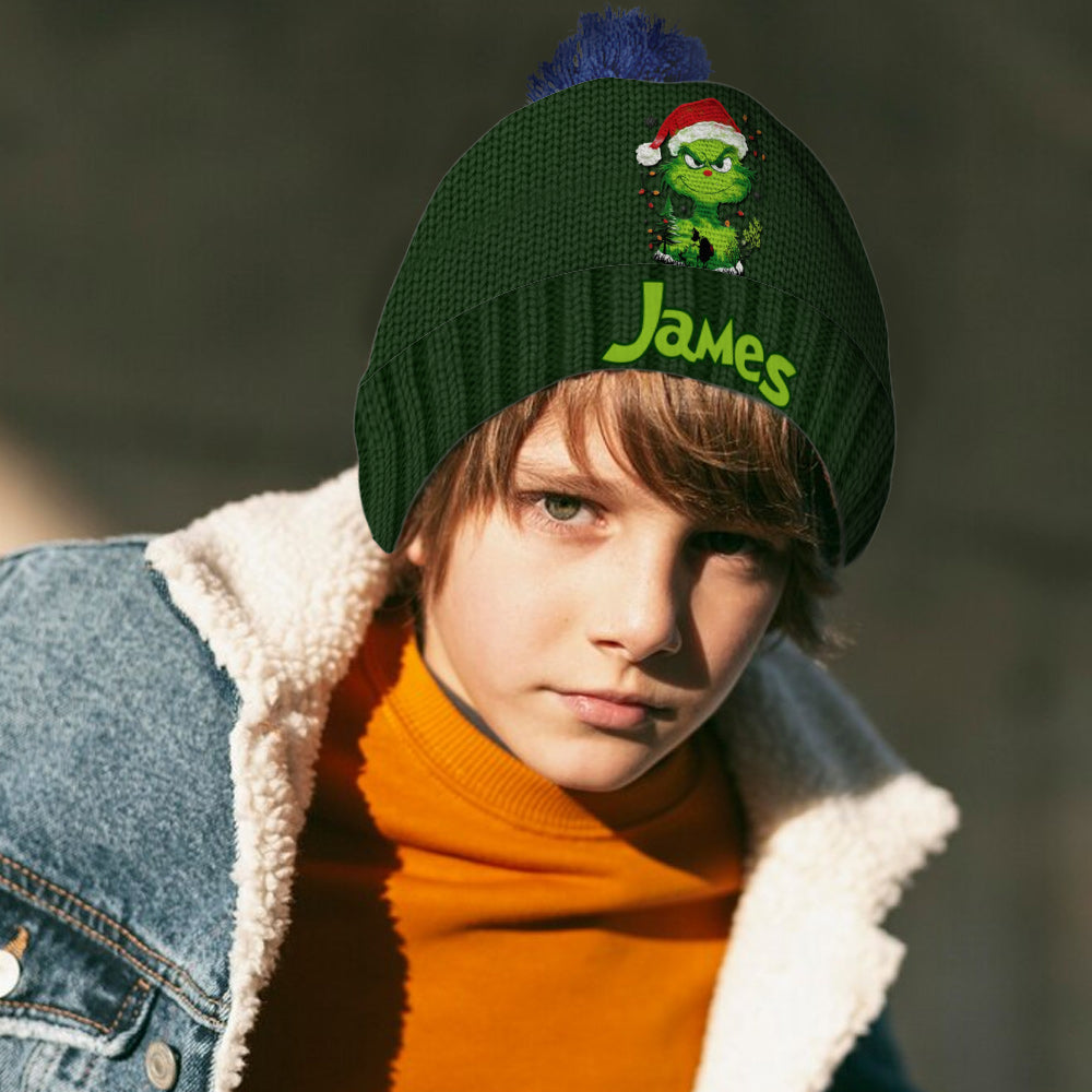 Green Light of Grinchmas - Personalized Stole Christmas Beanie Hat