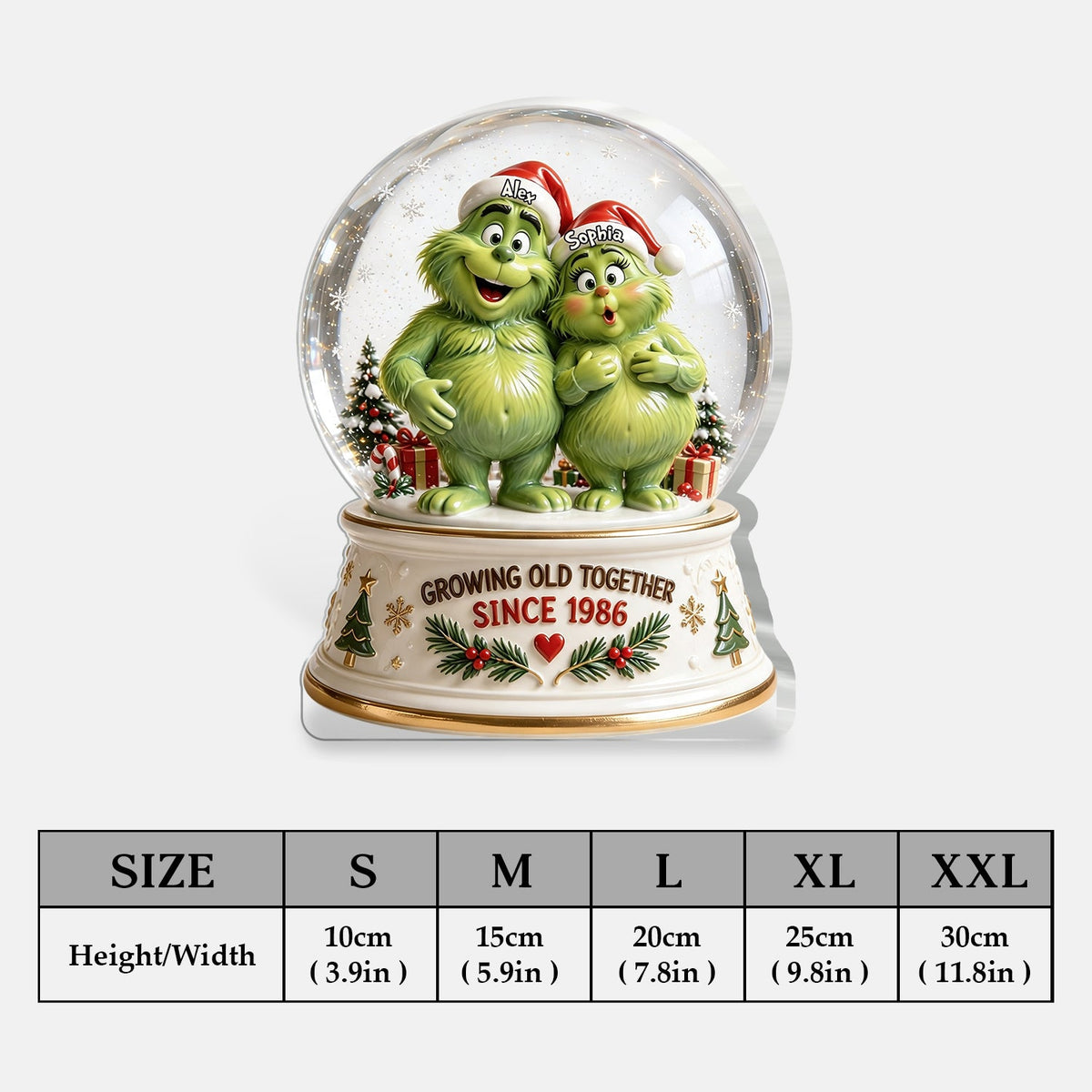 Naughy Green Couple - Personalized Stole Christmas 2-Side Printed Acrylic Plaque