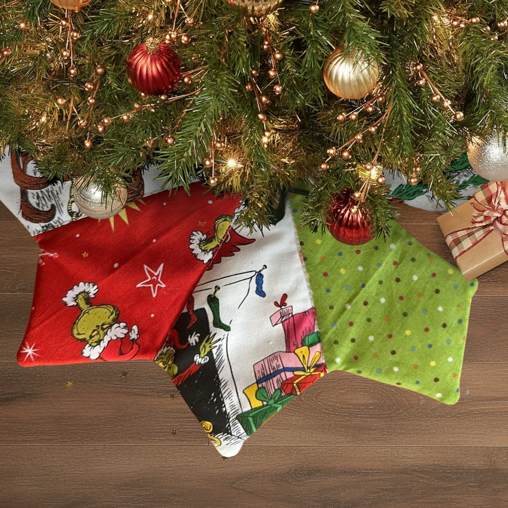 Green Mischief Christmas - Personalized Stole Christmas Shaped Tree Skirt