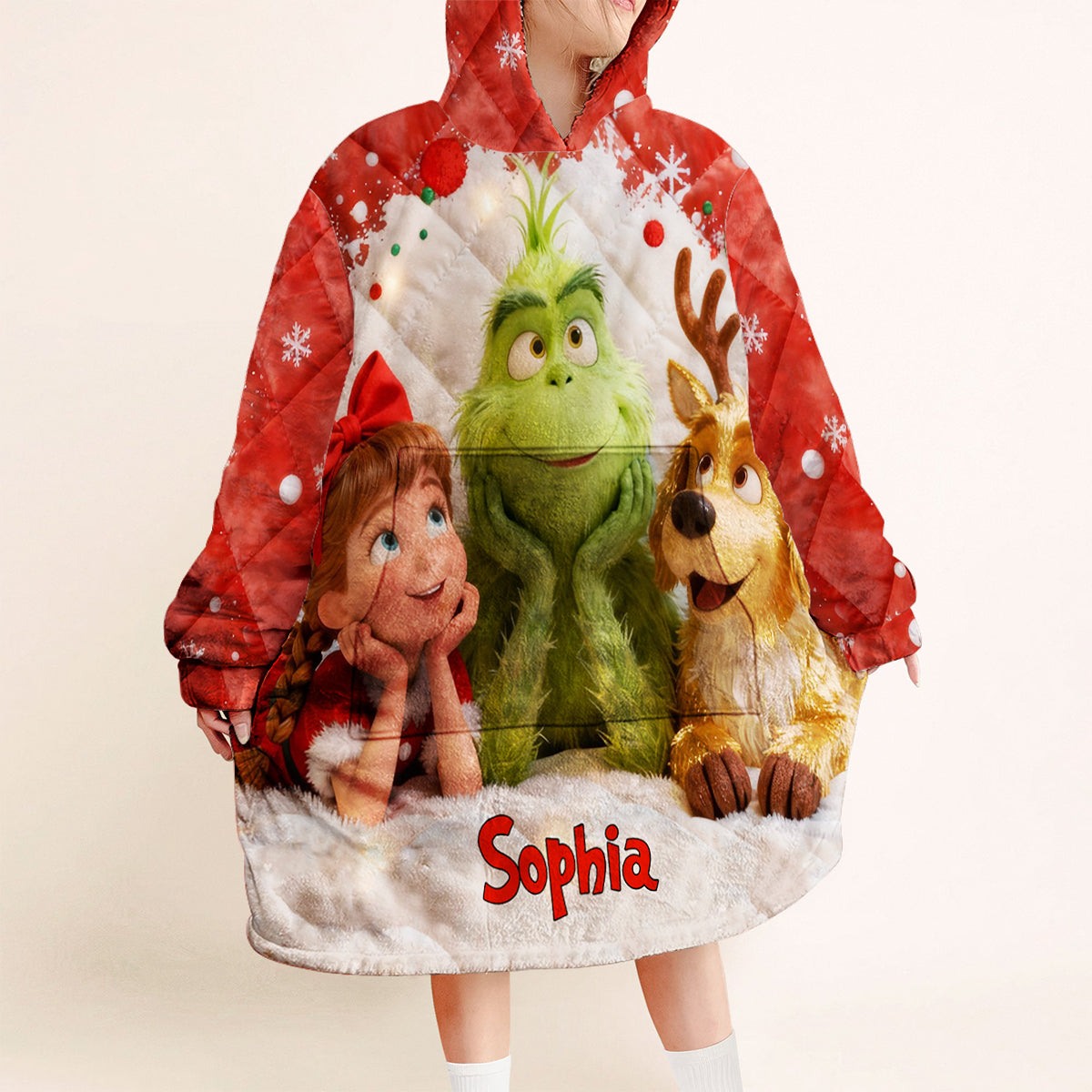 Ho Ho Ho - Sweat à capuche personnalisé avec couverture de Noël